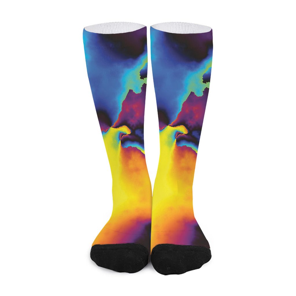Psychedelic Acid Print Long Socks