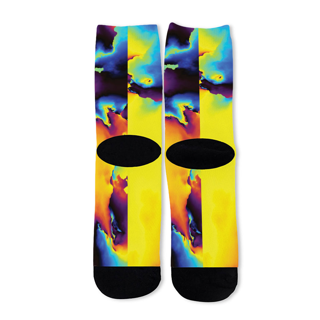Psychedelic Acid Print Long Socks