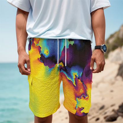 Psychedelic Acid Print Men's Cargo Shorts