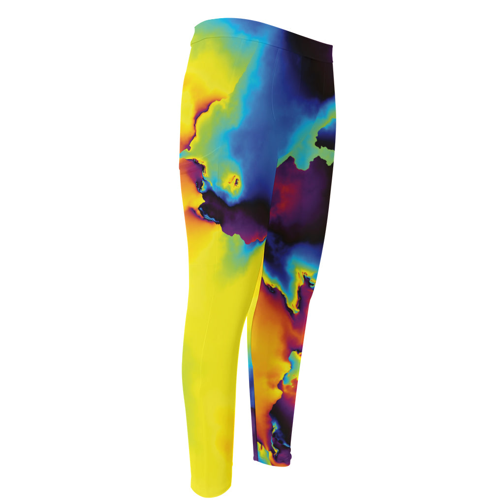 Psychedelic Acid Print Men's Compression Pants