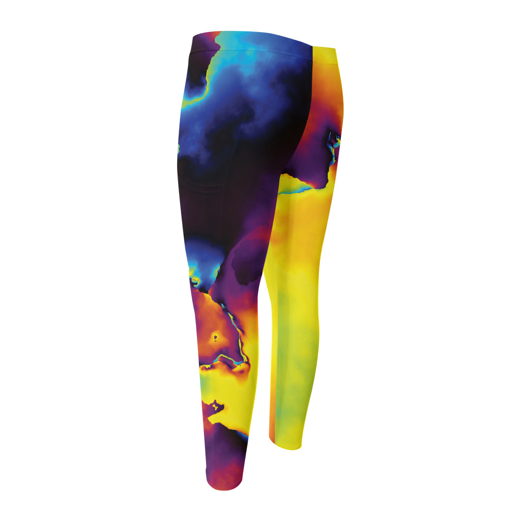 Psychedelic Acid Print Men's Compression Pants
