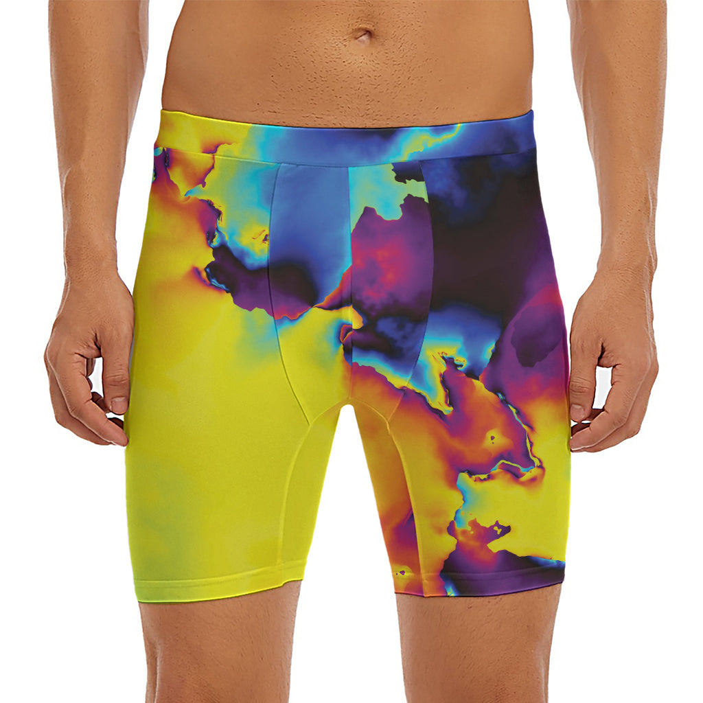 Psychedelic Acid Print Men's Long Boxer Briefs