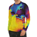 Psychedelic Acid Print Men's Long Sleeve Rash Guard