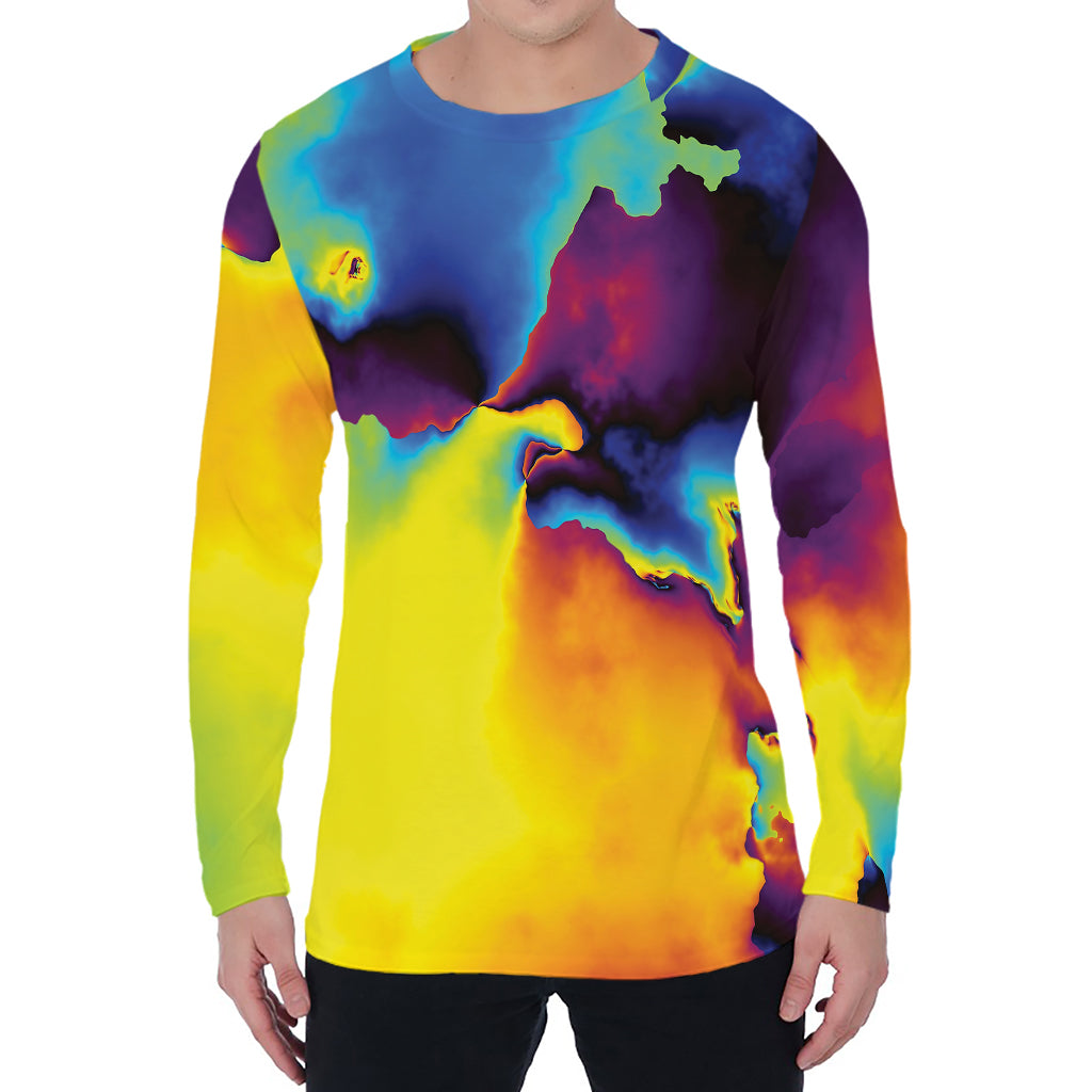 Psychedelic Acid Print Men's Long Sleeve T-Shirt