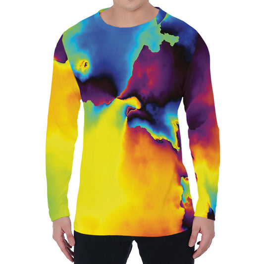 Psychedelic Acid Print Men's Long Sleeve T-Shirt