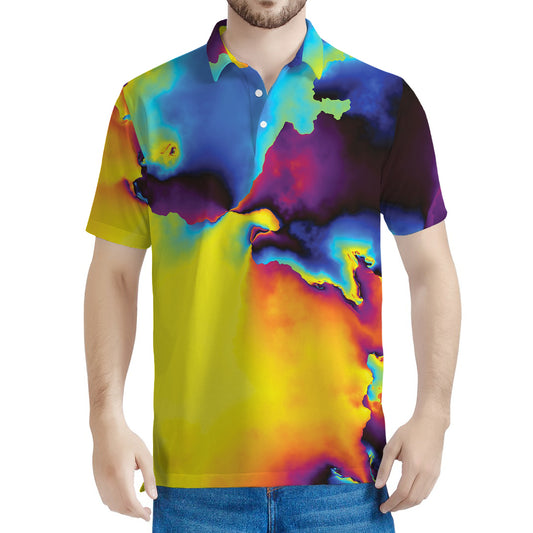 Psychedelic Acid Print Men's Polo Shirt