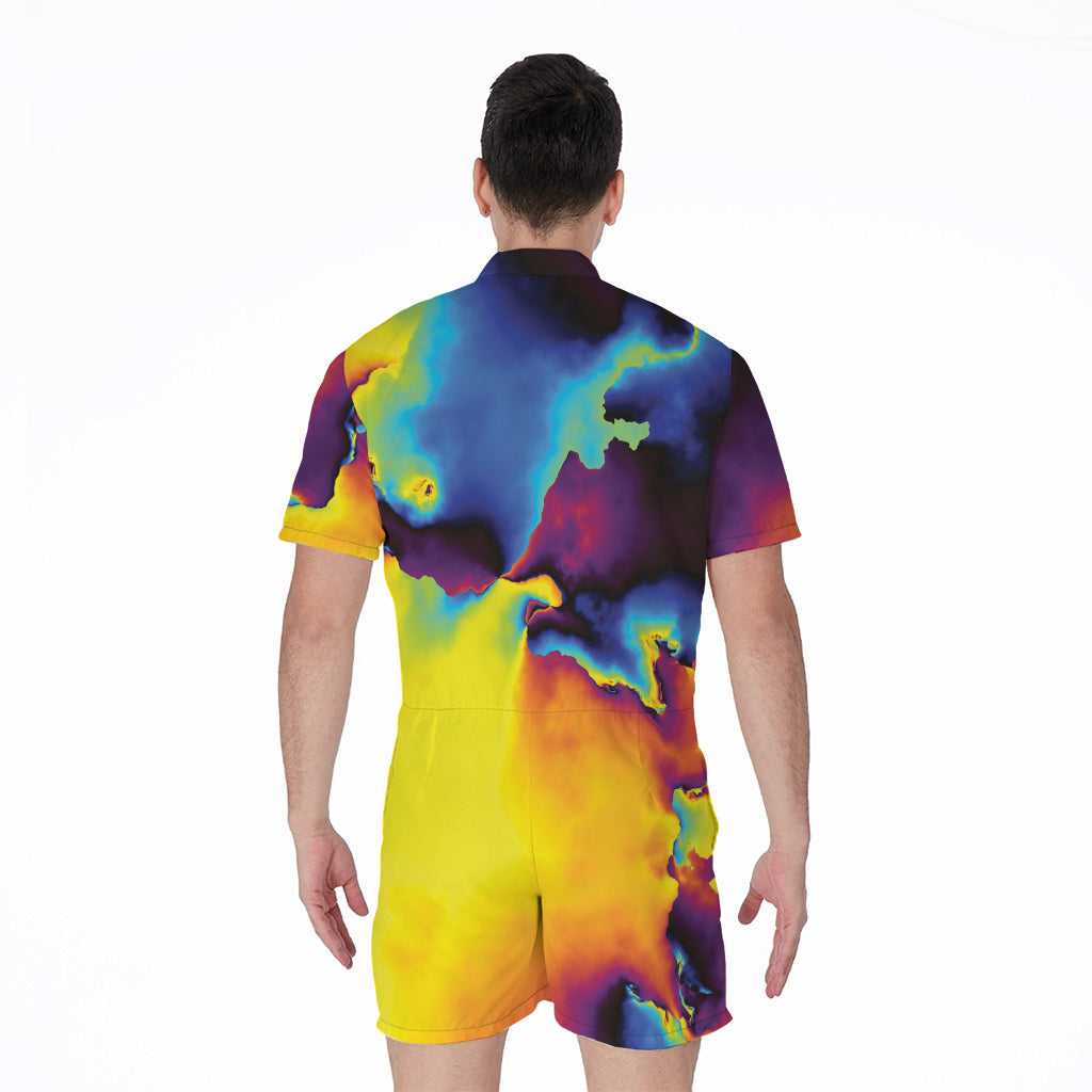 Psychedelic Acid Print Men's Rompers