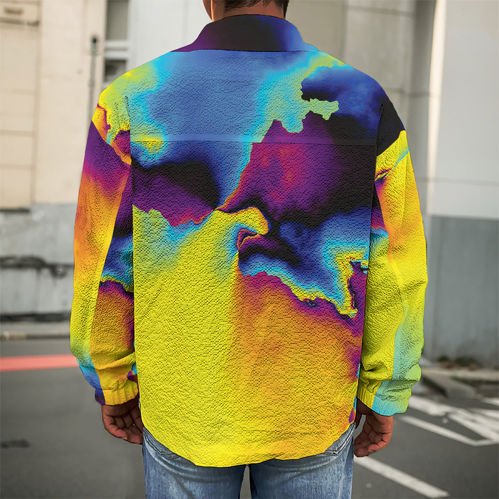 Psychedelic Acid Print Men's Shirt Jacket