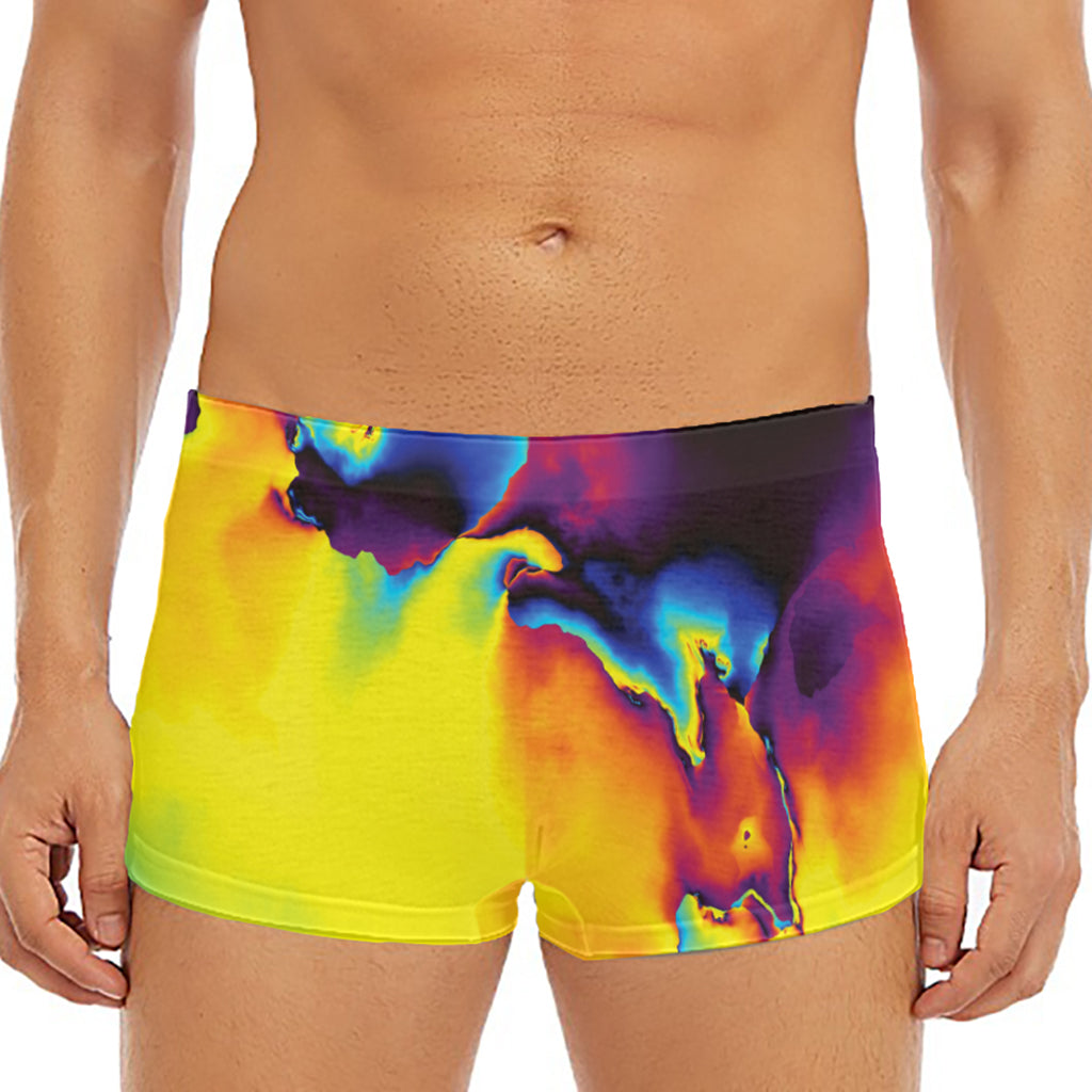 Psychedelic Acid Print Men's Short Boxer Briefs