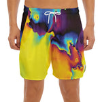 Psychedelic Acid Print Men's Split Running Shorts