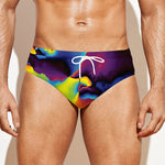 Psychedelic Acid Print Men's Swim Briefs
