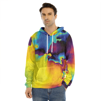 Psychedelic Acid Print Men's Velvet Pullover Hoodie