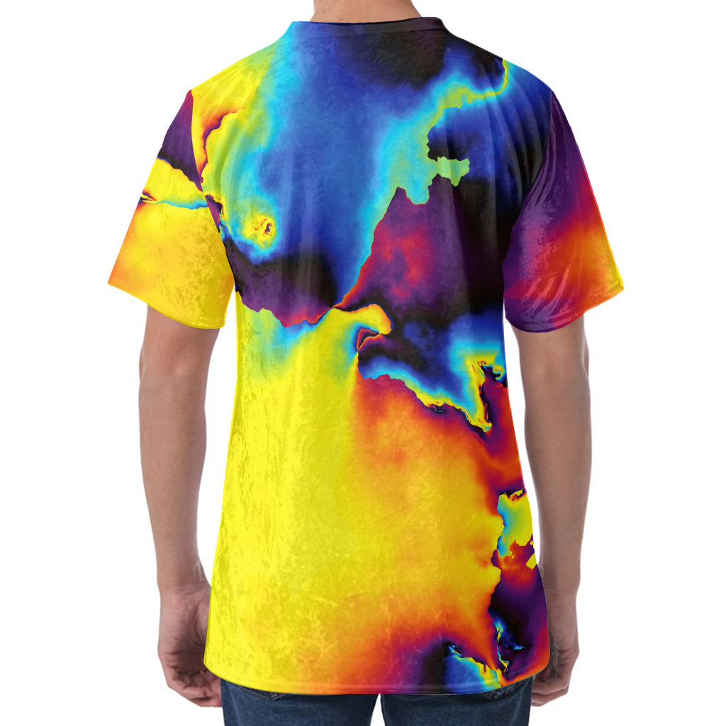 Psychedelic Acid Print Men's Velvet T-Shirt