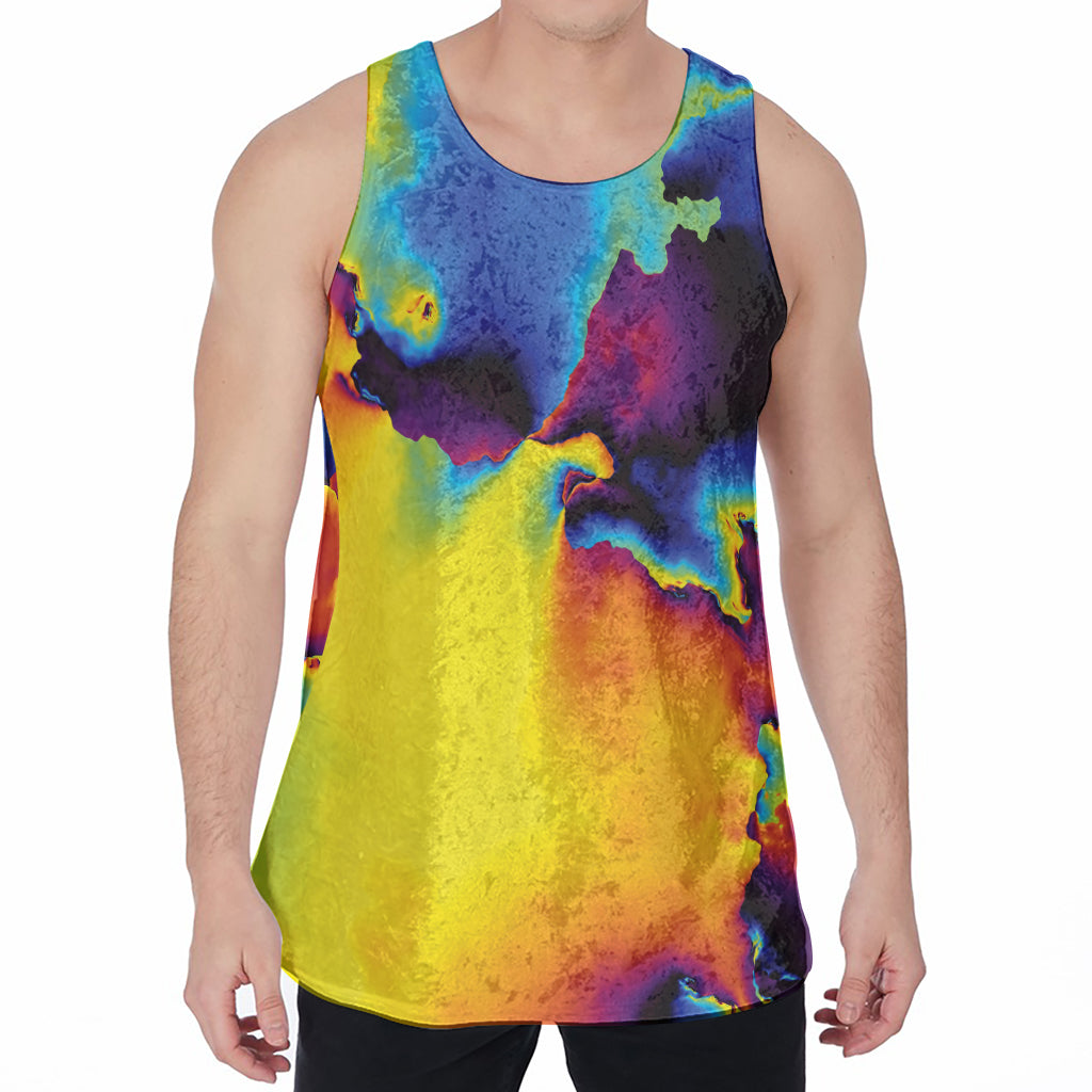 Psychedelic Acid Print Men's Velvet Tank Top