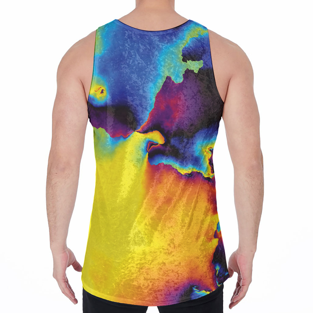 Psychedelic Acid Print Men's Velvet Tank Top