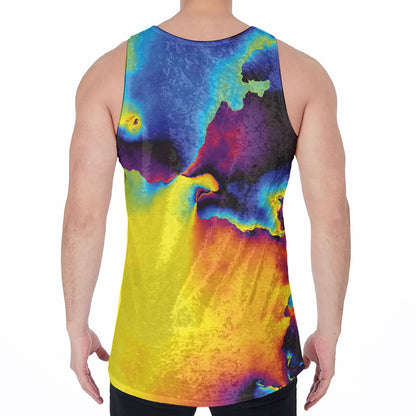 Psychedelic Acid Print Men's Velvet Tank Top