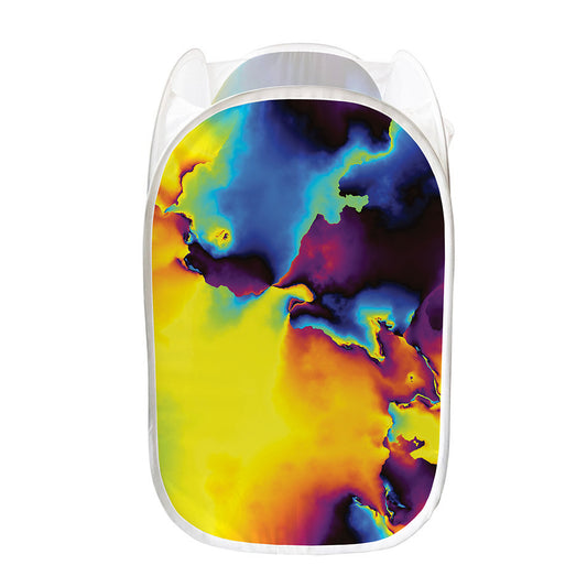 Psychedelic Acid Print Mesh Laundry Hamper