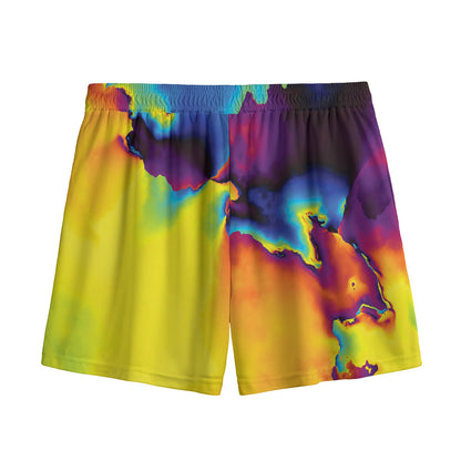 Psychedelic Acid Print Mesh Shorts