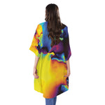 Psychedelic Acid Print Open Front Beach Cover Up