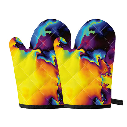 Psychedelic Acid Print Oven Mitts