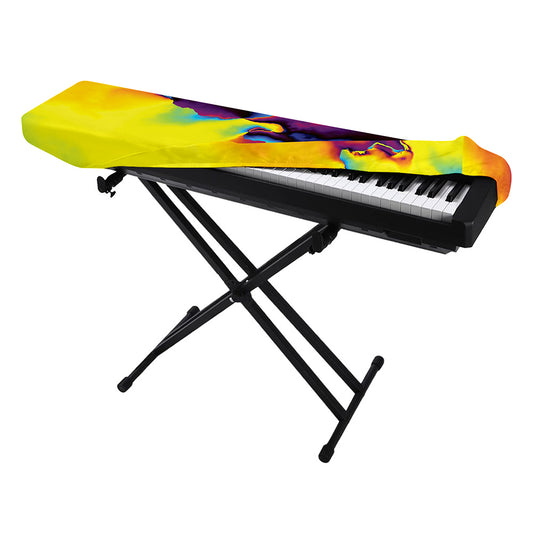 Psychedelic Acid Print Piano Keyboard Cover