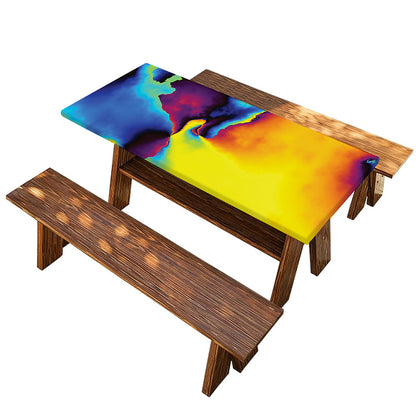 Psychedelic Acid Print Picnic Table Cover