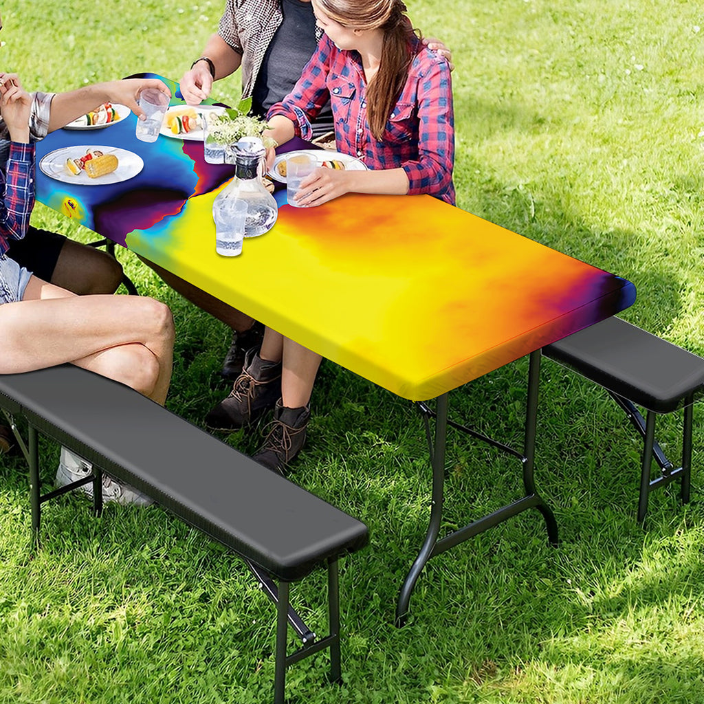 Psychedelic Acid Print Picnic Table Cover