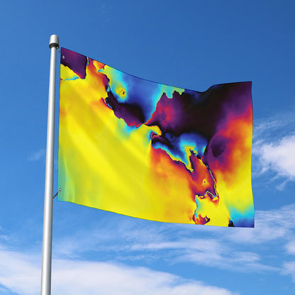 Psychedelic Acid Print Polyester Flag