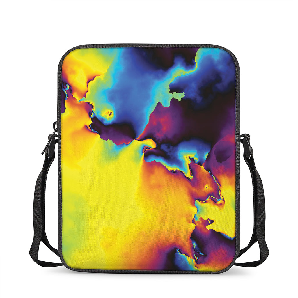 Psychedelic Acid Print Rectangular Crossbody Bag