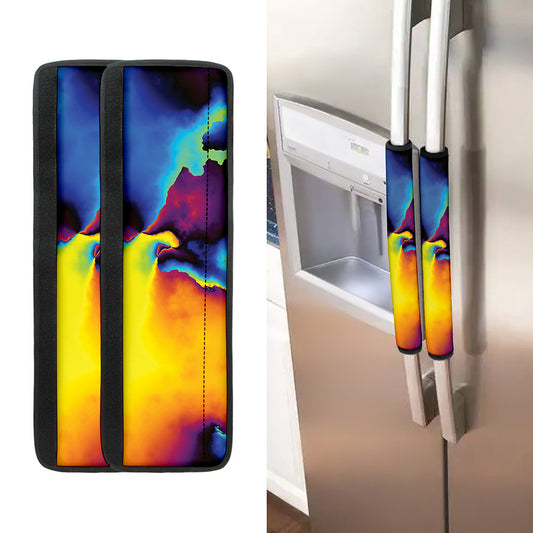 Psychedelic Acid Print Refrigerator Handle Covers
