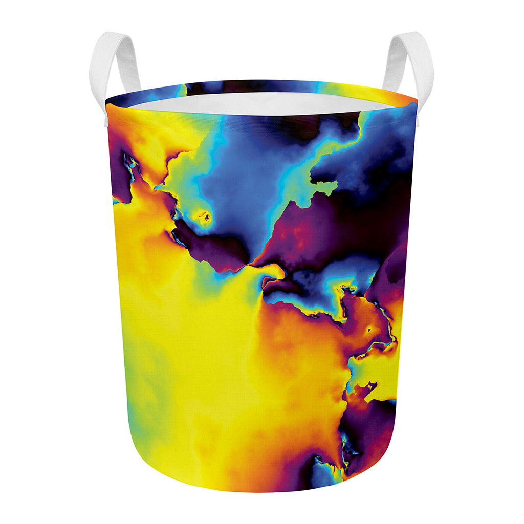 Psychedelic Acid Print Round Laundry Basket