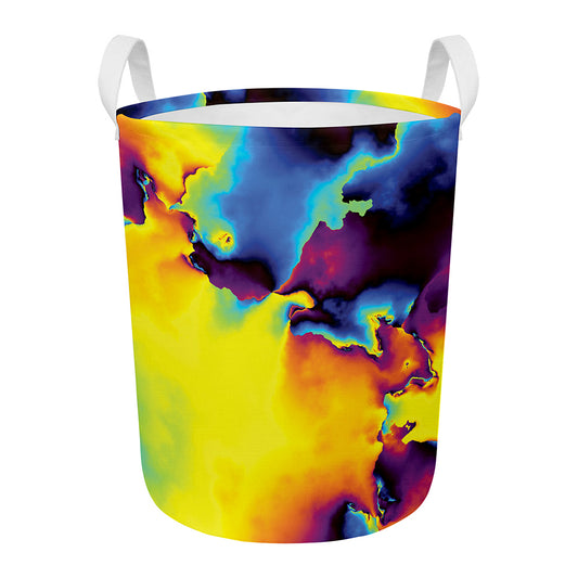 Psychedelic Acid Print Round Laundry Basket