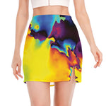 Psychedelic Acid Print Side Slit Mini Skirt