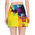 Psychedelic Acid Print Side Slit Mini Skirt