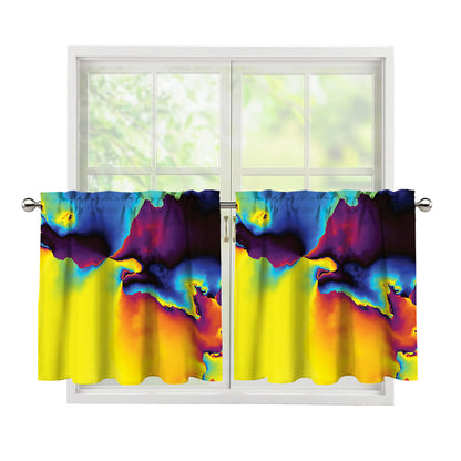 Psychedelic Acid Print Tier Curtains