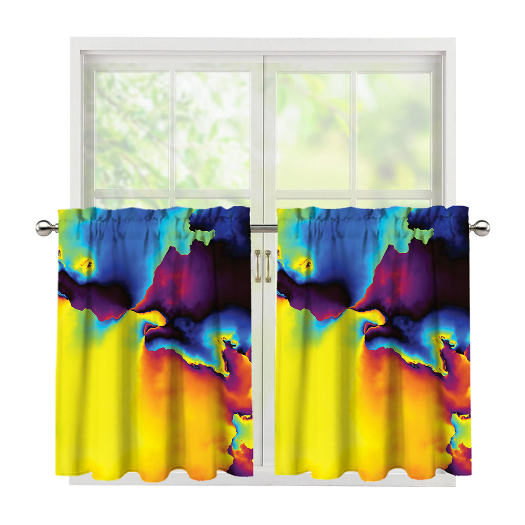 Psychedelic Acid Print Tier Curtains