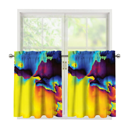 Psychedelic Acid Print Tier Curtains
