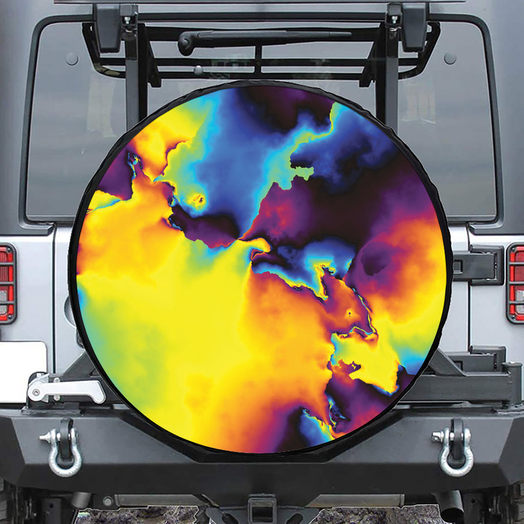 Psychedelic Acid Print Tire Cover