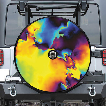 Psychedelic Acid Print Tire Cover With Camera Hole