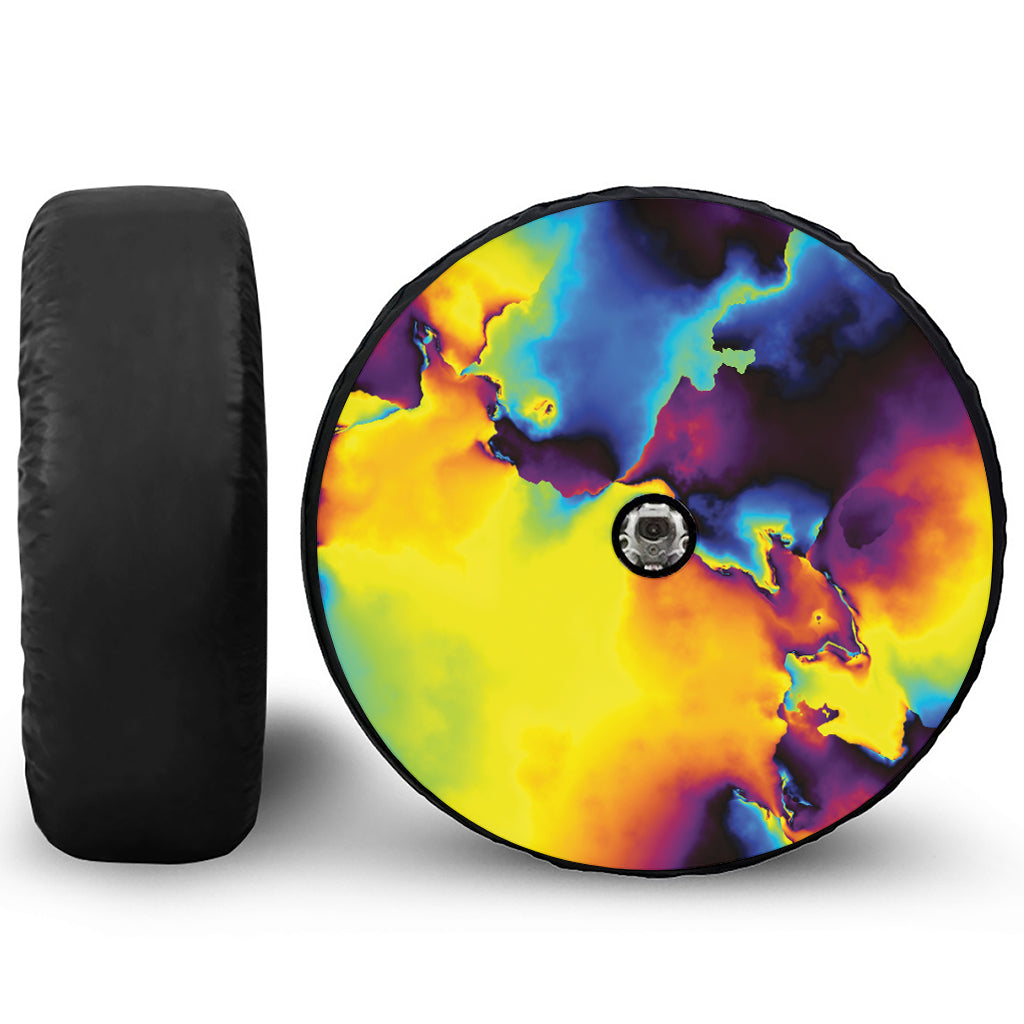 Psychedelic Acid Print Tire Cover With Camera Hole