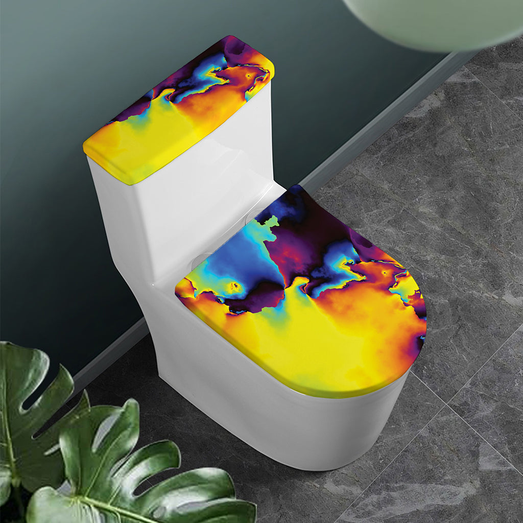 Psychedelic Acid Print Toilet Lid And Tank Cover Set