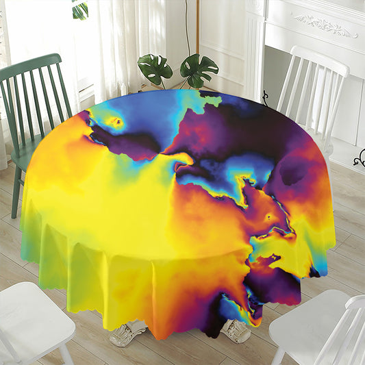 Psychedelic Acid Print Waterproof Round Tablecloth