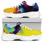 Psychedelic Acid Print White Chunky Shoes