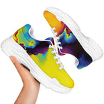 Psychedelic Acid Print White Chunky Shoes