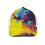 Psychedelic Acid Print White Mesh Trucker Cap