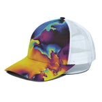 Psychedelic Acid Print White Mesh Trucker Cap
