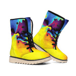 Psychedelic Acid Print Winter Boots