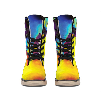 Psychedelic Acid Print Winter Boots