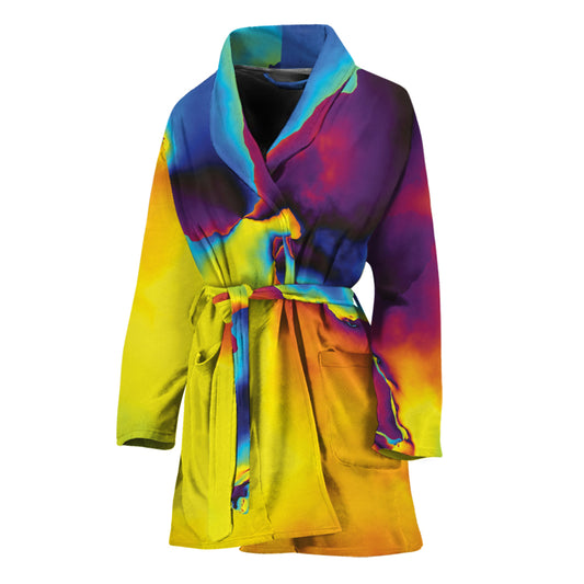 Psychedelic Acid Print Women's Bathrobe