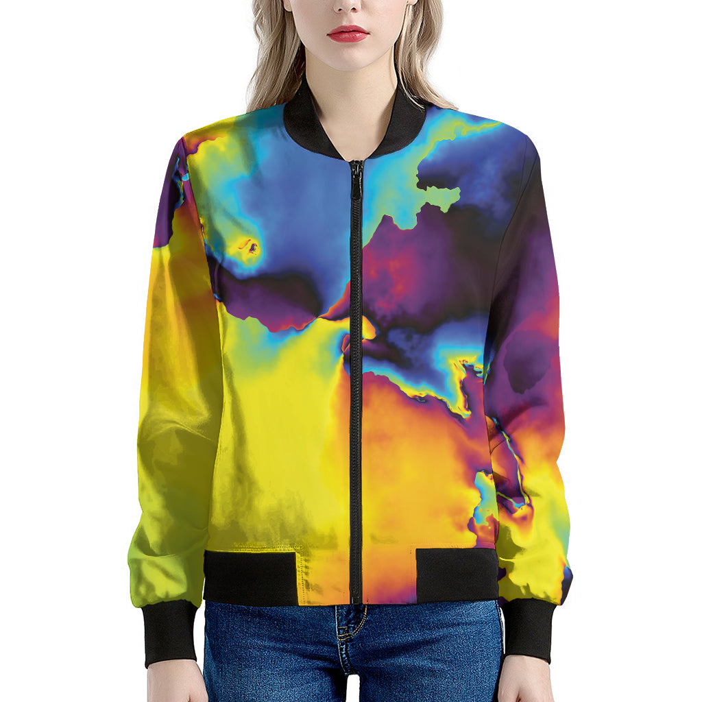 Psychedelic Acid Print Women's Bomber Jacket